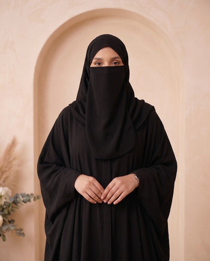 Ethereal Dusty Rose Georgette Gathered Abaya