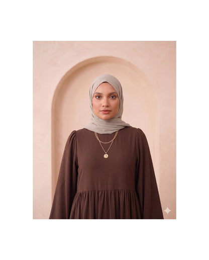 Timeless Minimalist Georgette Abaya - Chocolate Brown