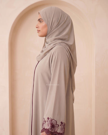 Ethereal Sage Green Georgette Embroidered Abaya