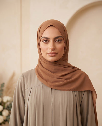 Premium Georgette Pleated Maxi Abaya Set with Elegant Smocked Cuffs