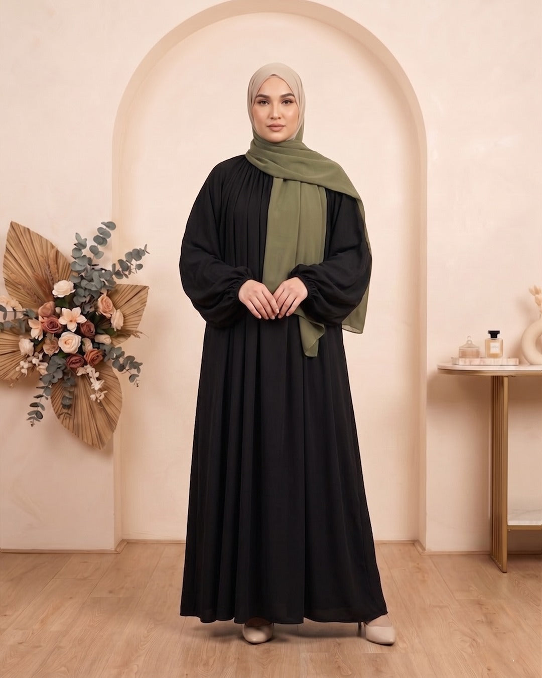 Stuff Georgette Elegant Modest Abaya