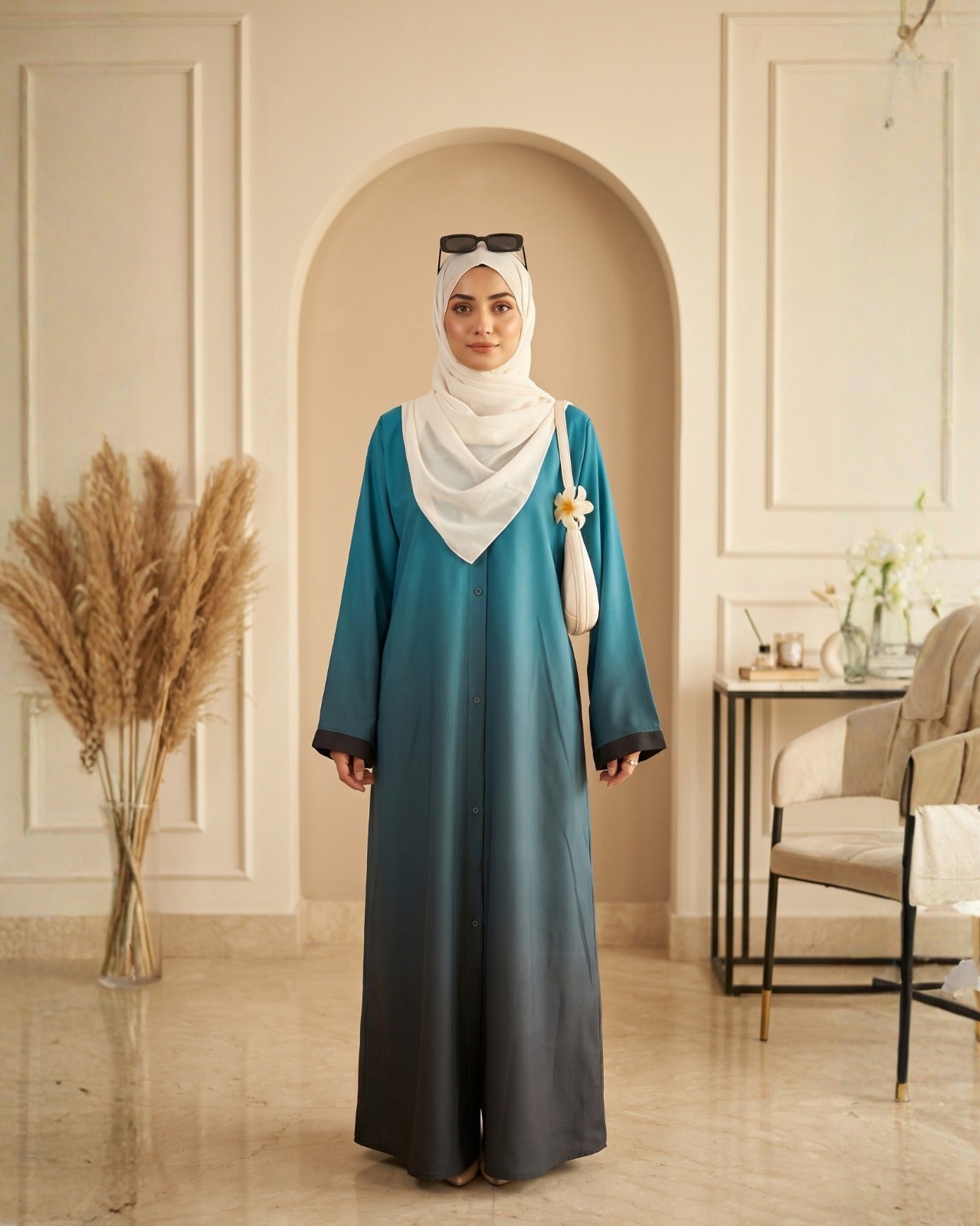 Luxury Silk Ombre Collection – Sada-e-Khaas Dual-Tone Elegant Abaya