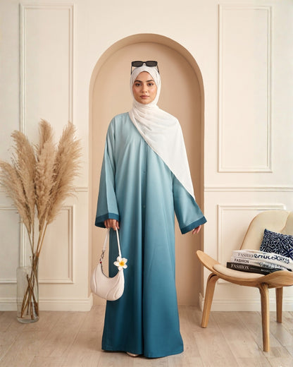 Luxury Silk Ombre Collection – Sada-e-Khaas Dual-Tone Elegant Abaya