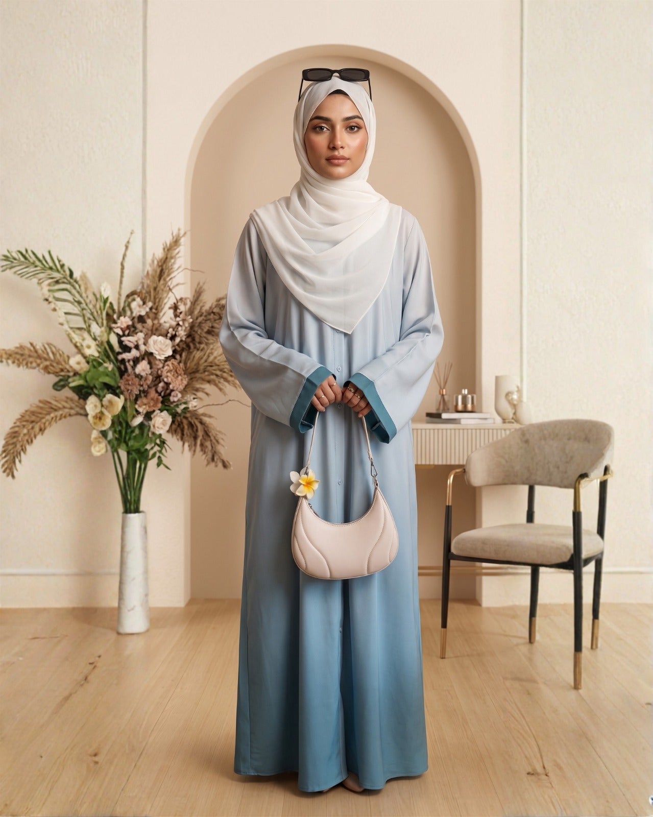 Luxury Silk Ombre Collection – Sada-e-Khaas Dual-Tone Elegant Abaya