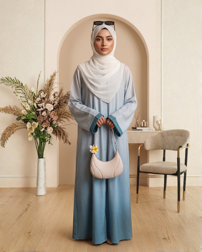 Luxury Silk Ombre Collection – Sada-e-Khaas Dual-Tone Elegant Abaya