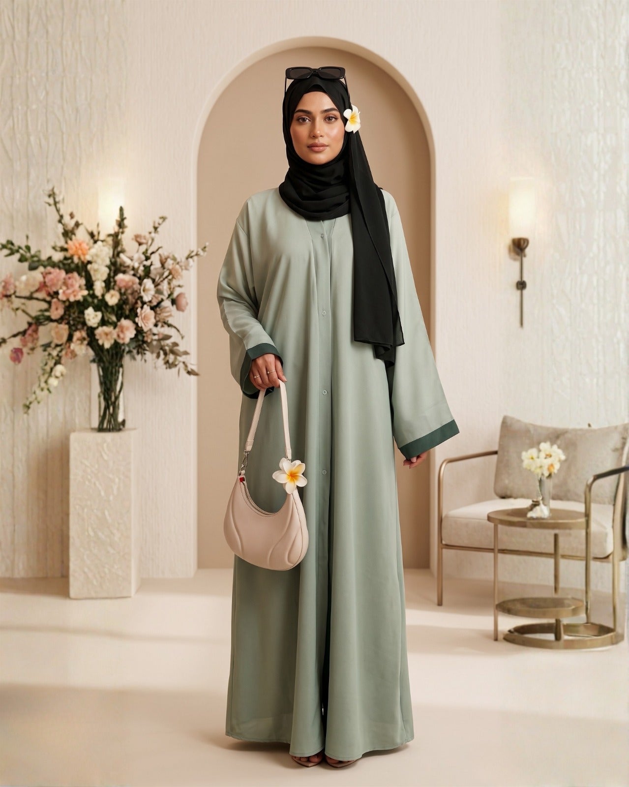 Luxury Silk Ombre Collection – Sada-e-Khaas Dual-Tone Elegant Abaya