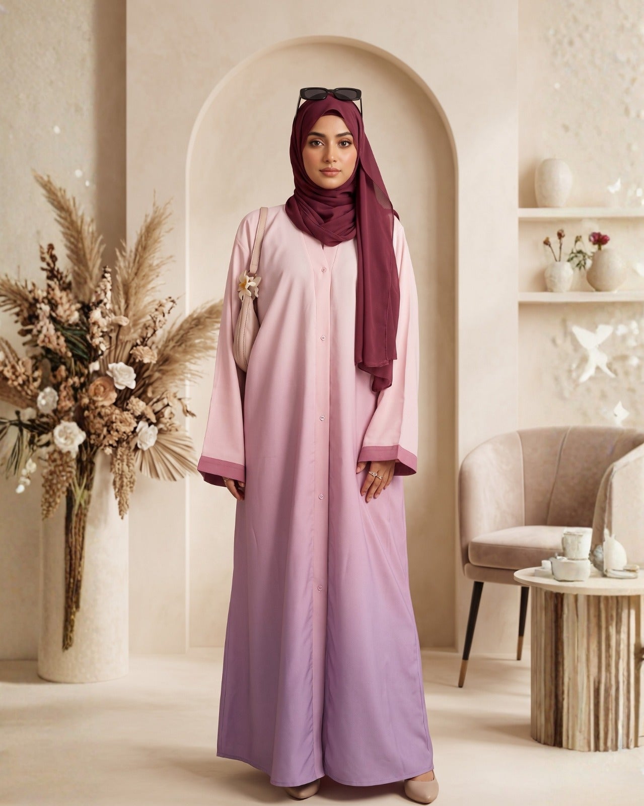Luxury Silk Ombre Collection – Sada-e-Khaas Dual-Tone Elegant Abaya