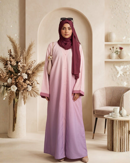 Luxury Silk Ombre Collection – Sada-e-Khaas Dual-Tone Elegant Abaya