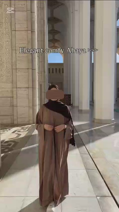 Timeless Chocolate Brown Georgette Flowy Abaya