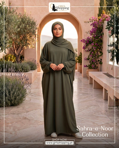 Classic Maroon Georgette Batwing Abaya – Sahra-e-Noor Collection