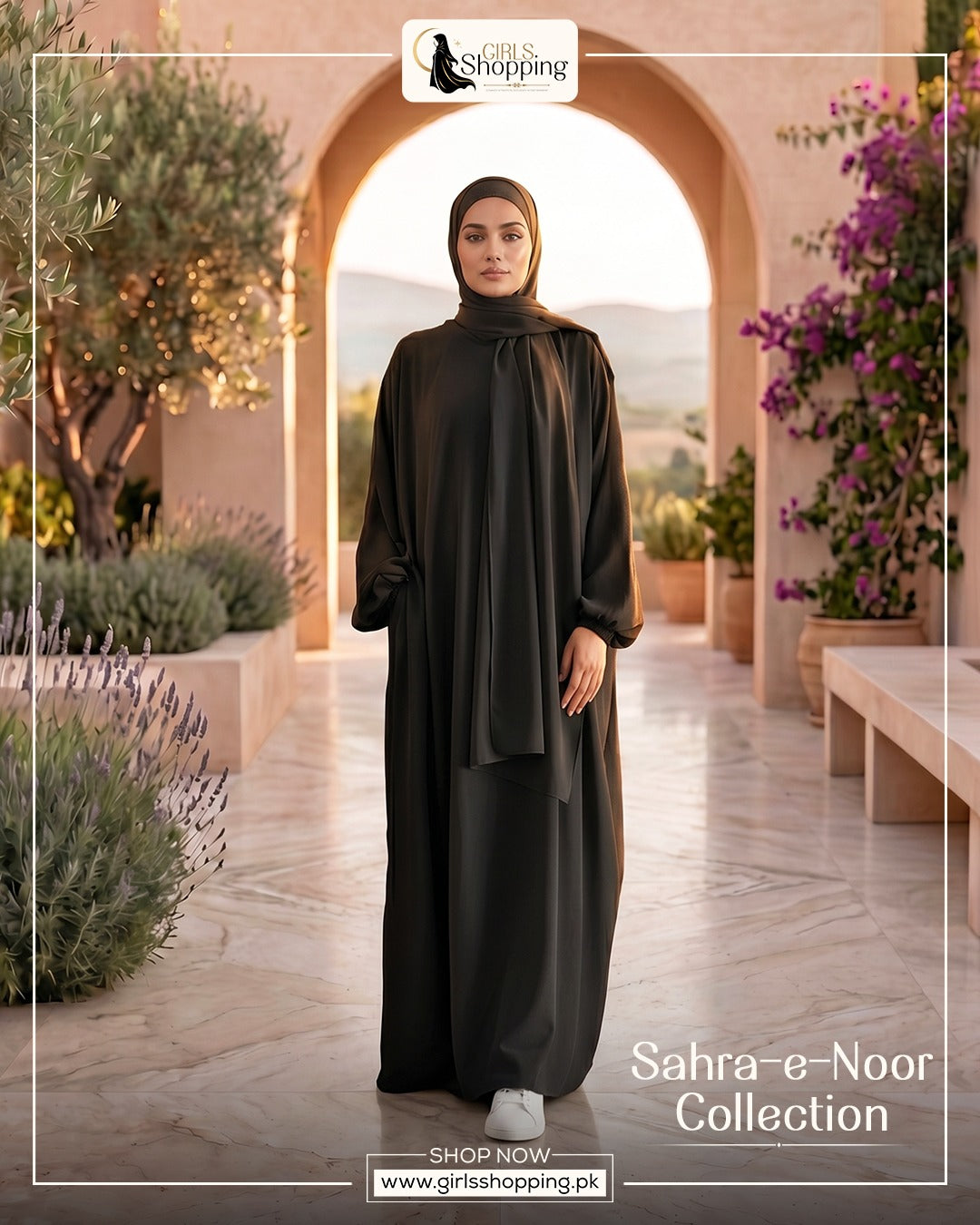 Classic Maroon Georgette Batwing Abaya – Sahra-e-Noor Collection